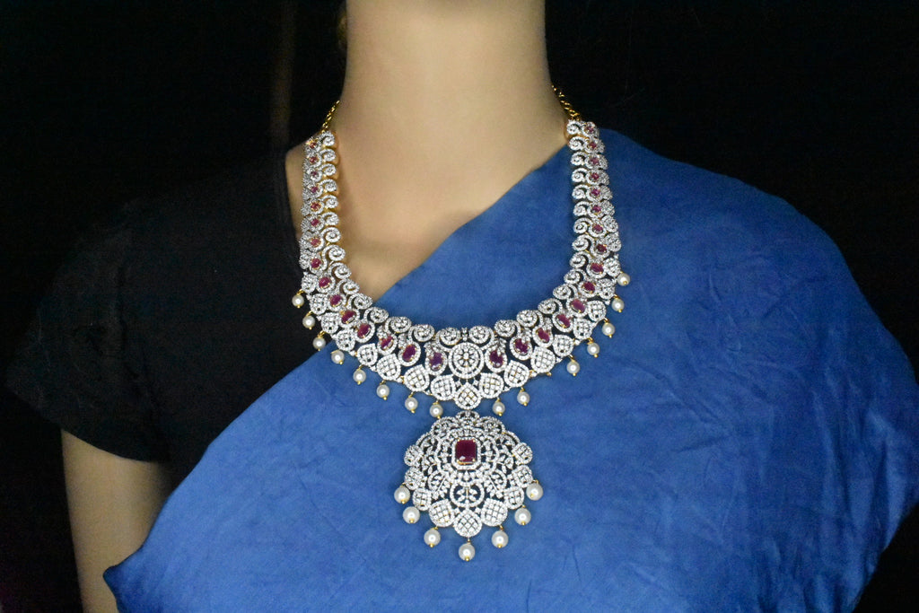 American Diamond Florar Necklace