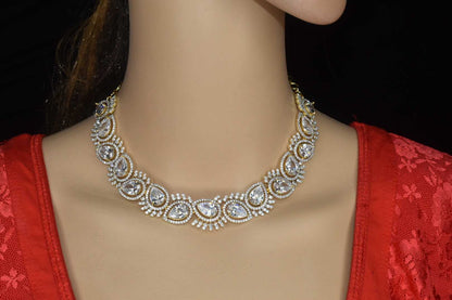 Exotic One Gram Gold American Diamonds Necklace set