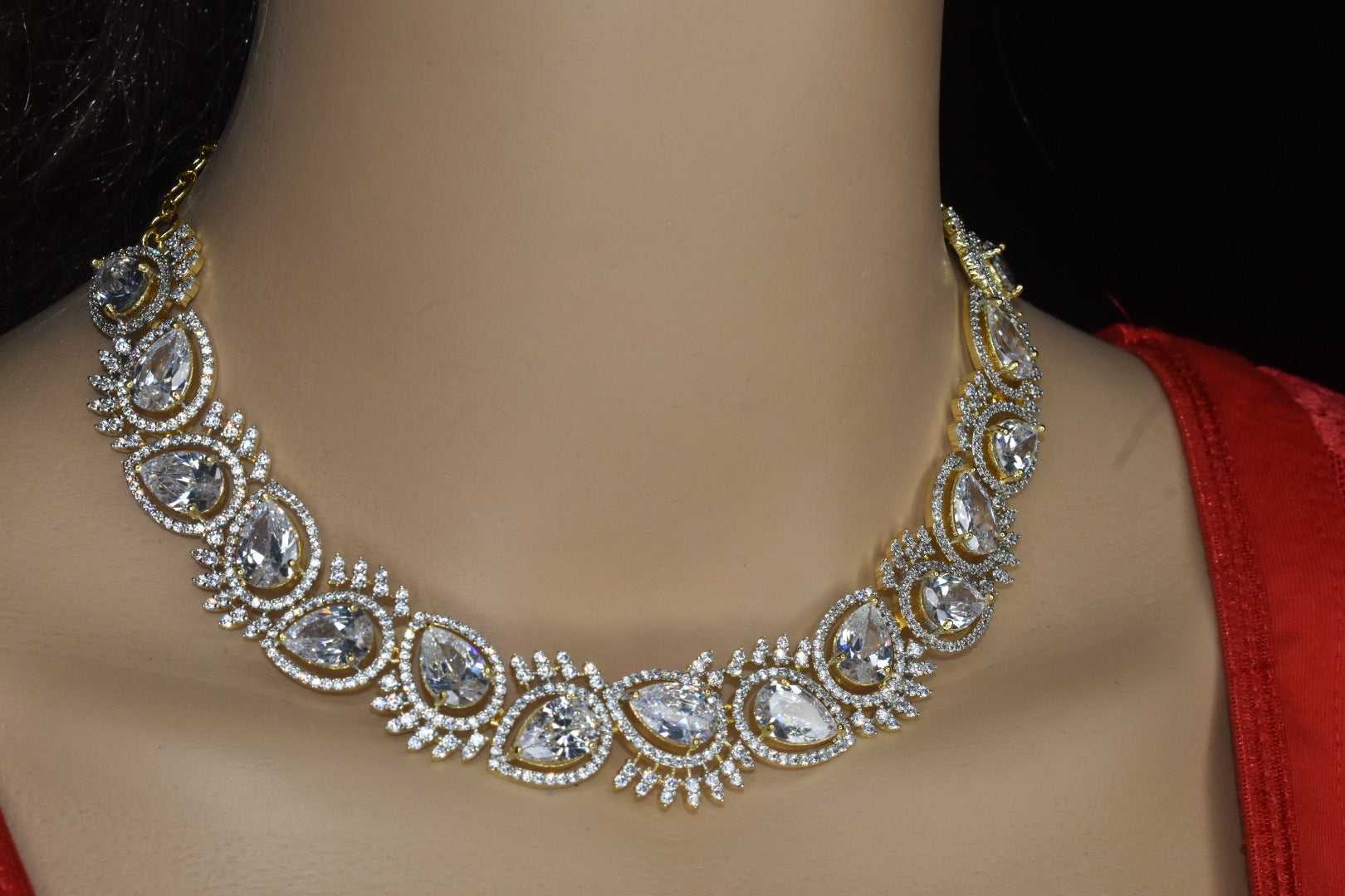 Exotic One Gram Gold American Diamonds Necklace set