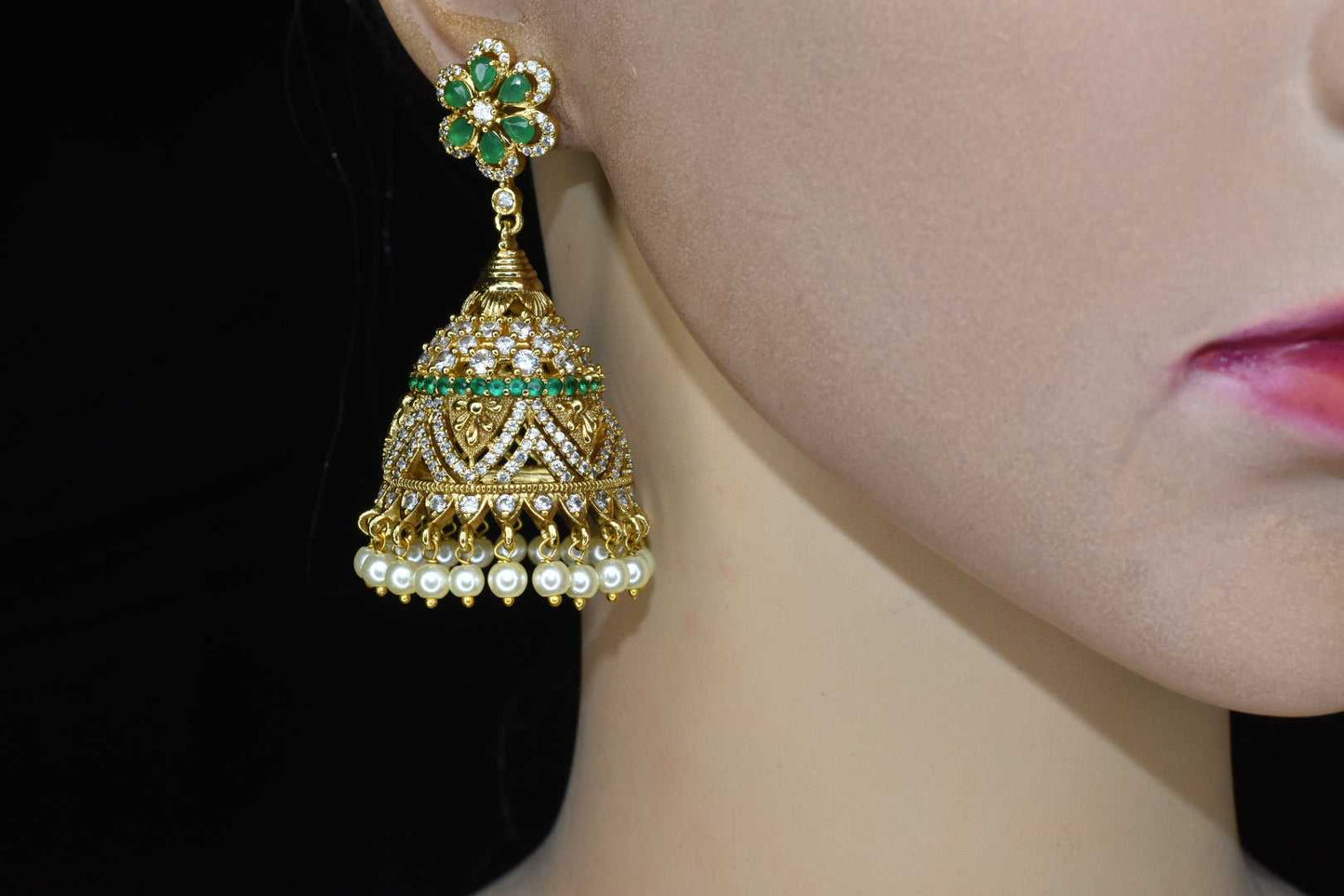 Antique Finished Jhumka Set