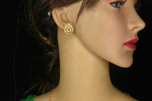 Kempu Studs Earrings By Asp Fashion Jewellery 