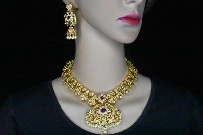 Antique gold Nakshi Necklace set