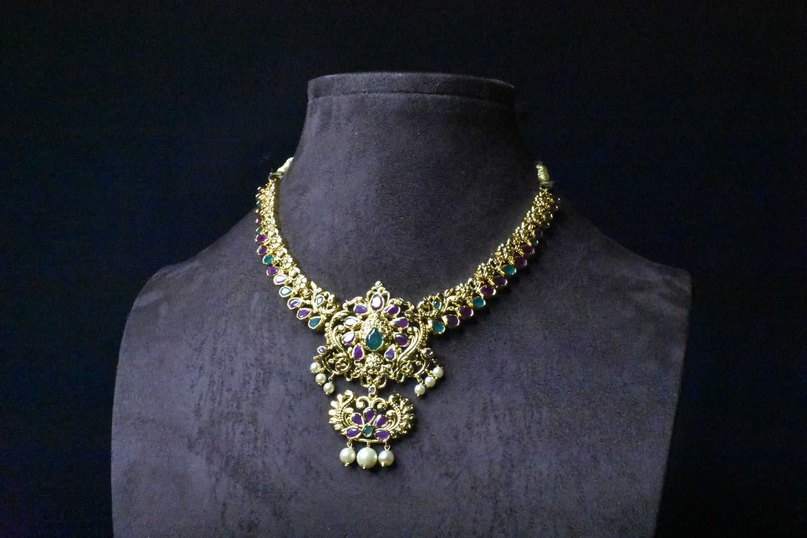 Antique gold Nakshi Necklace set