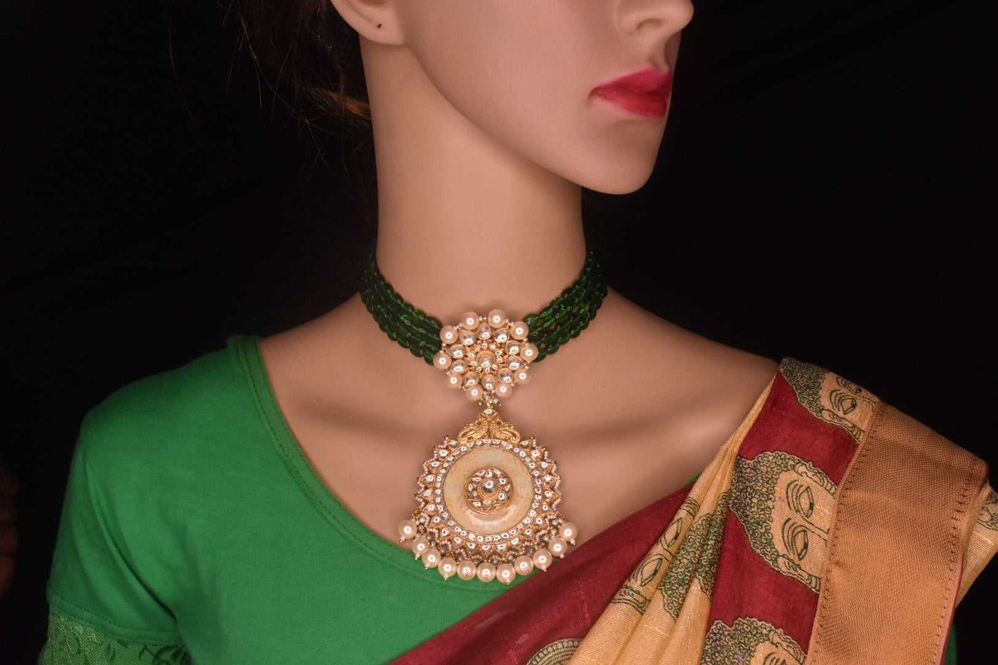 Designer Kundan Choker With Earrings