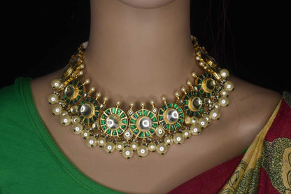 Beautiful Real Emeralds with moissanite stones necklace set