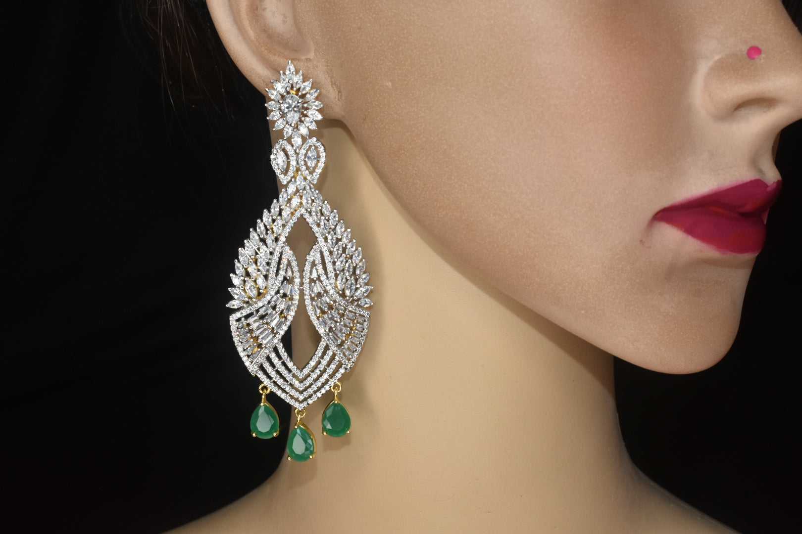Long American Diamond Earring, Classy at Rs 1570/pair in Mumbai | ID:  24666481073