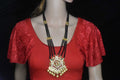 One Gram Gold Laxmi Pendent BlackBeads Rani Har