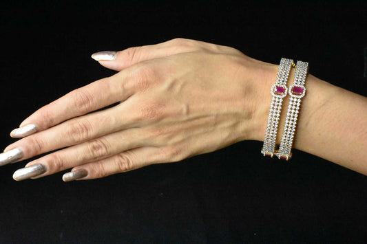 Vibrant American Diamond Bangles Set By Asp Fashion Jewellery 