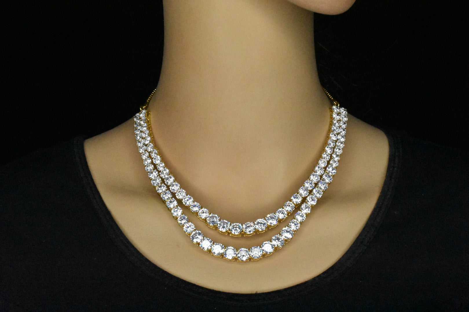 Women Tennis Diamond Necklace Earring Set at Rs 210000/set in Surat | ID:  2851681565462