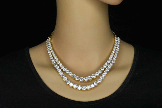 Two Layer Solitare Diamond Necklace Set By Asp Fashion Jewellery