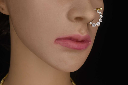 American Diamond Studded Designer Nose Ring for Girls