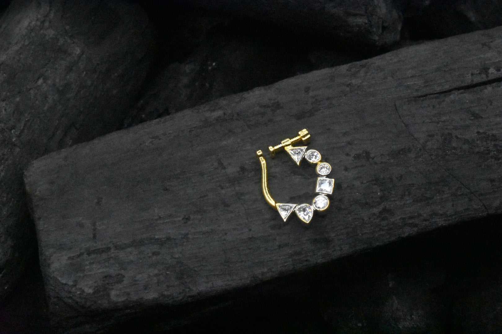 American Diamond Studded Designer Nose Ring for Girls