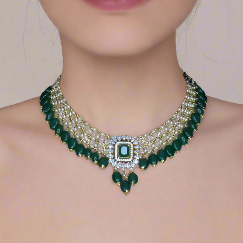 Jaali work Pearls Necklace