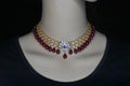 Jaali work Ruby Beeds Necklace
