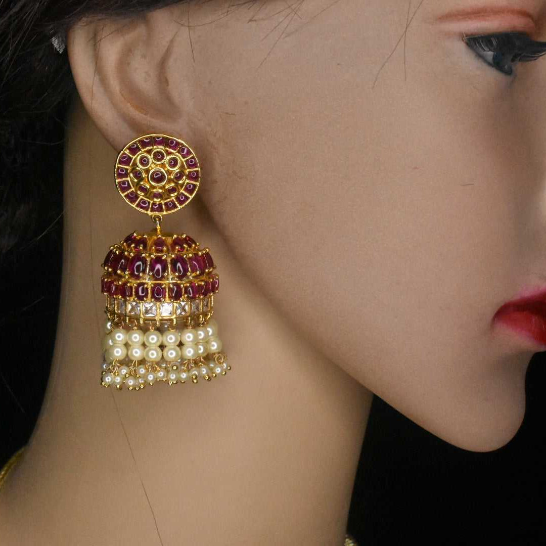 Most beautiful real kempu jhumka