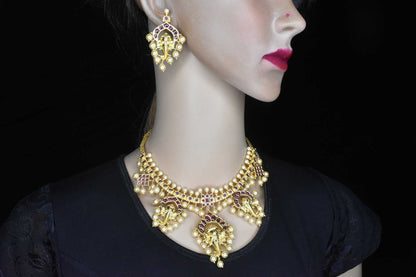 The Gajrup One Gram Gold Ganesha Guttapusalu Necklace By Asp Fashion Jewellery 