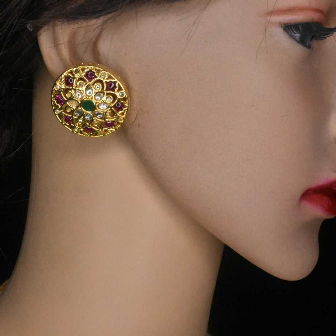 Polki With Ruby Stone's Studs
