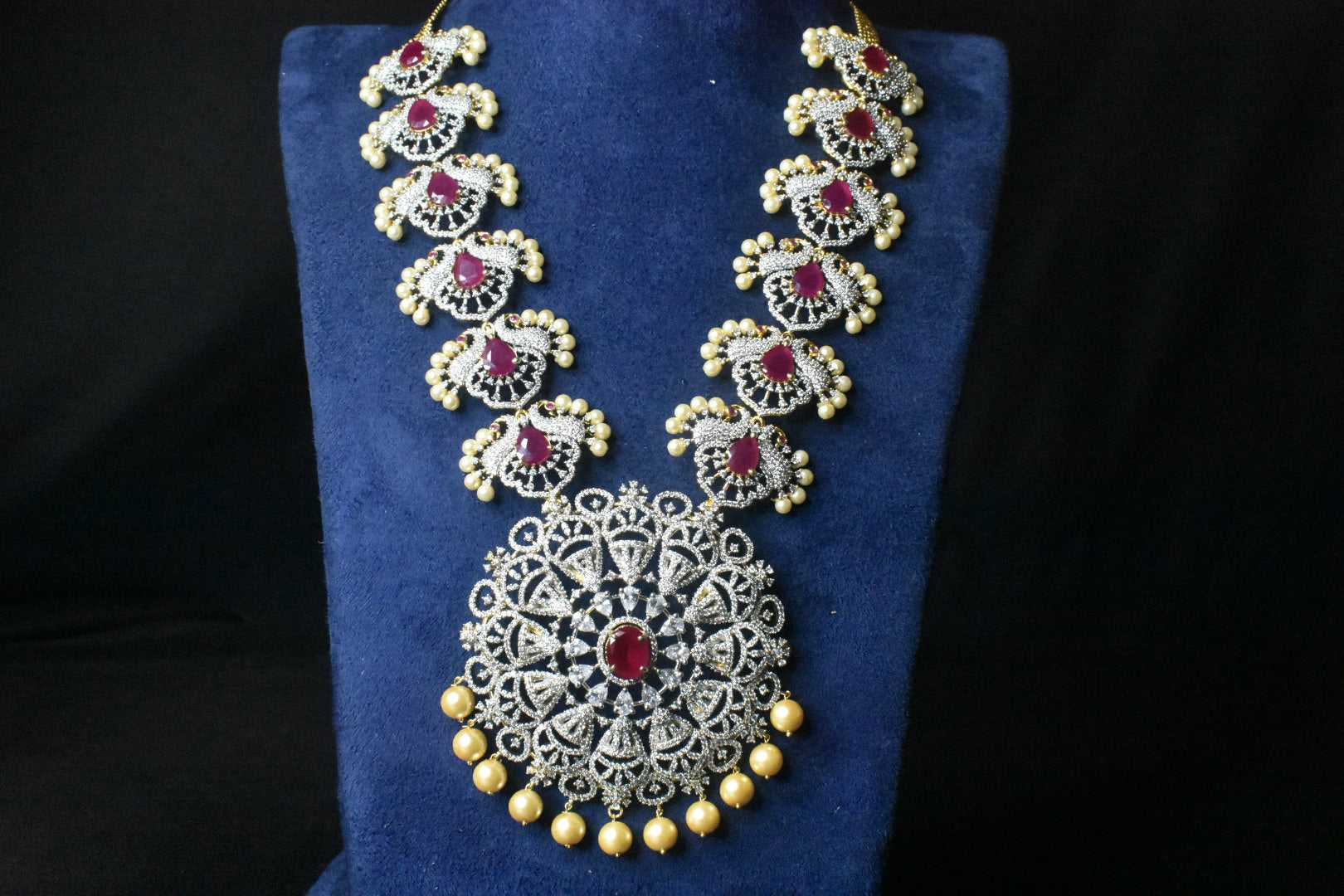 2 In 1 Designer Bridal American Diamonds Haram By Asp Fashion Jewellery 