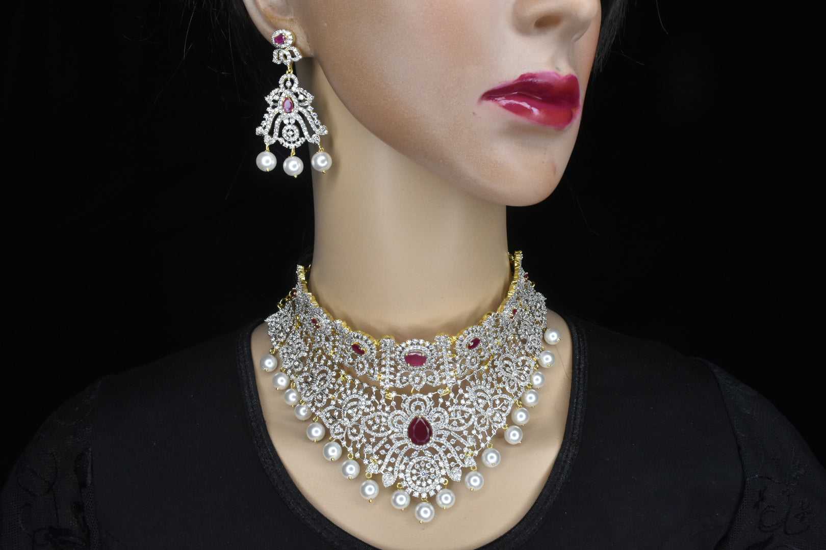 Buy Broad diamond choker necklace | Krishna Jewellers