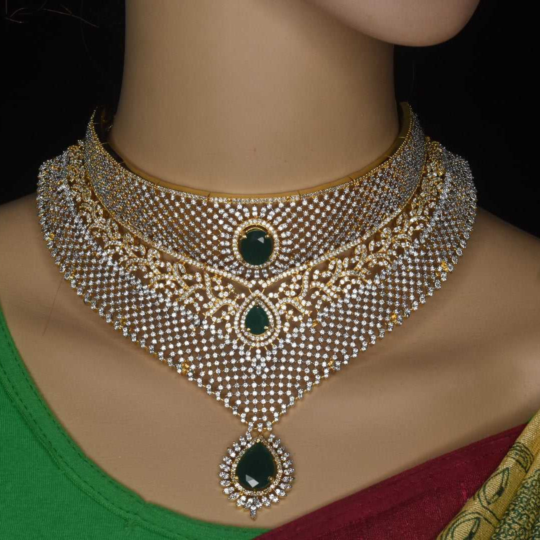 American Diamonds Chokar set with earings