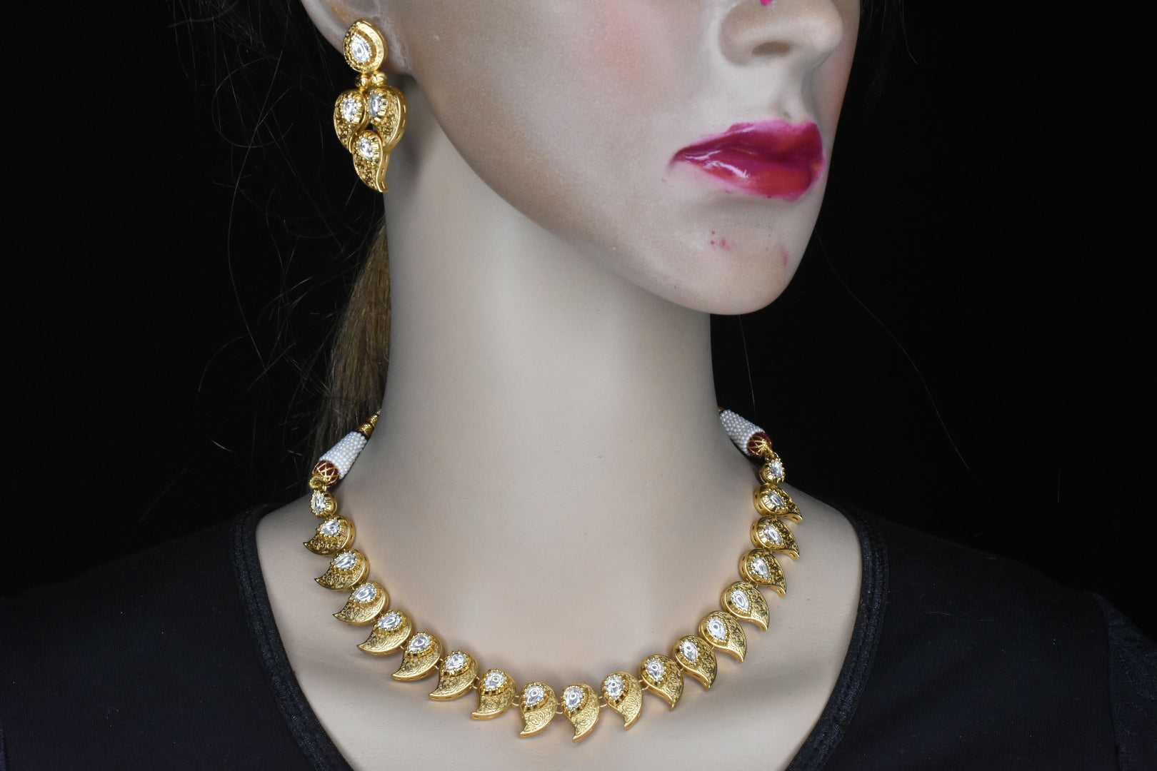 Beautiful Mango Design kundan Necklace