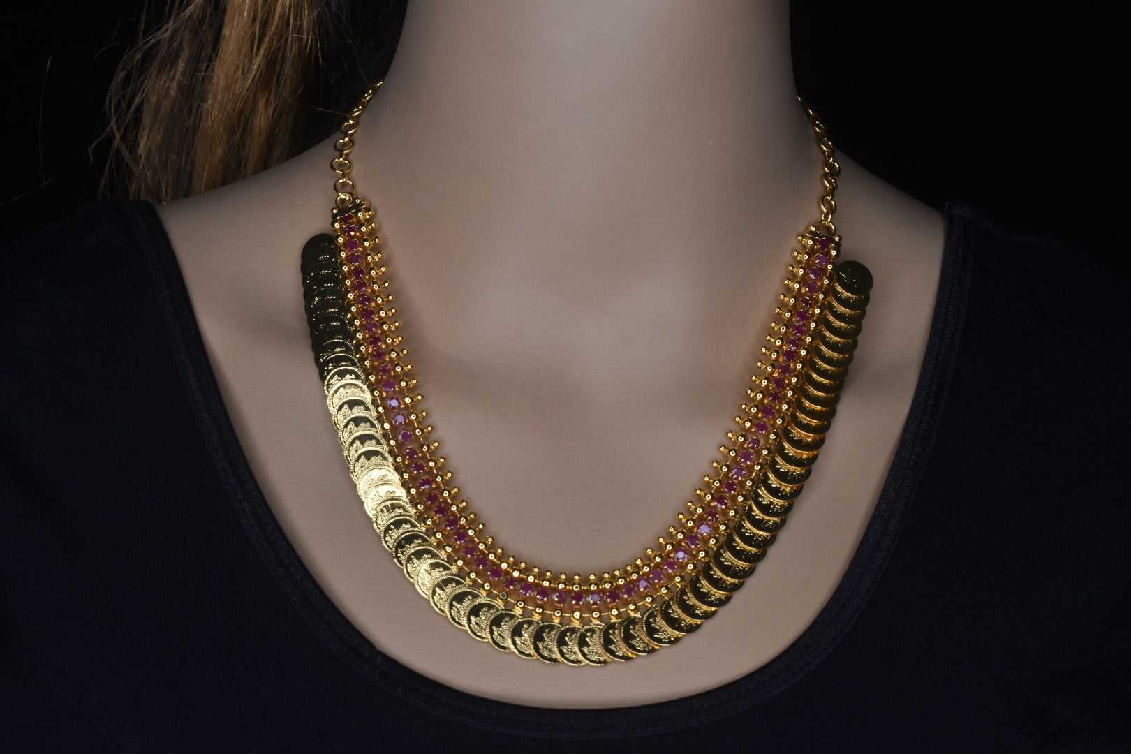 One Gram Gold Ruby Kasulaperu Haram By Asp Fashion Jewellery 