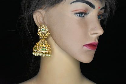 Uncut Diamond Jhumkas