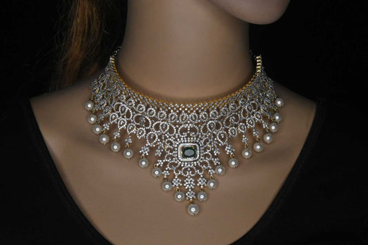 American Diamonds Choker Necklace Set