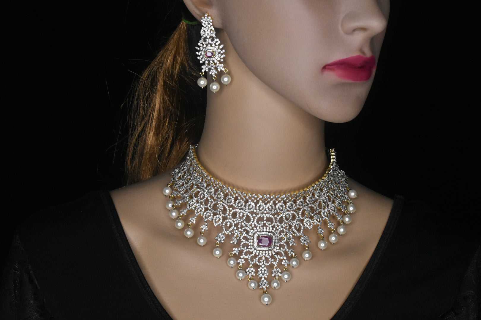 Real Pearl Royal Grace Necklaces -| Surat Diamond Jewelry