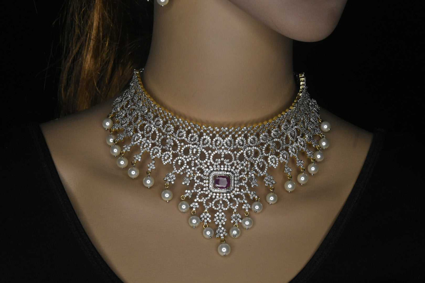 American Diamonds Choker Necklace Set