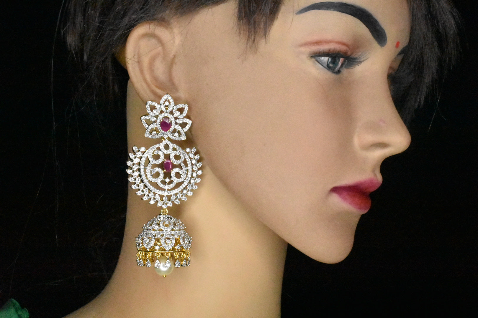 4 in 1 detachable diamond jhumkas