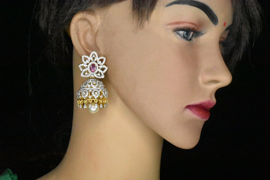 4 in 1 detachable diamond jhumkas