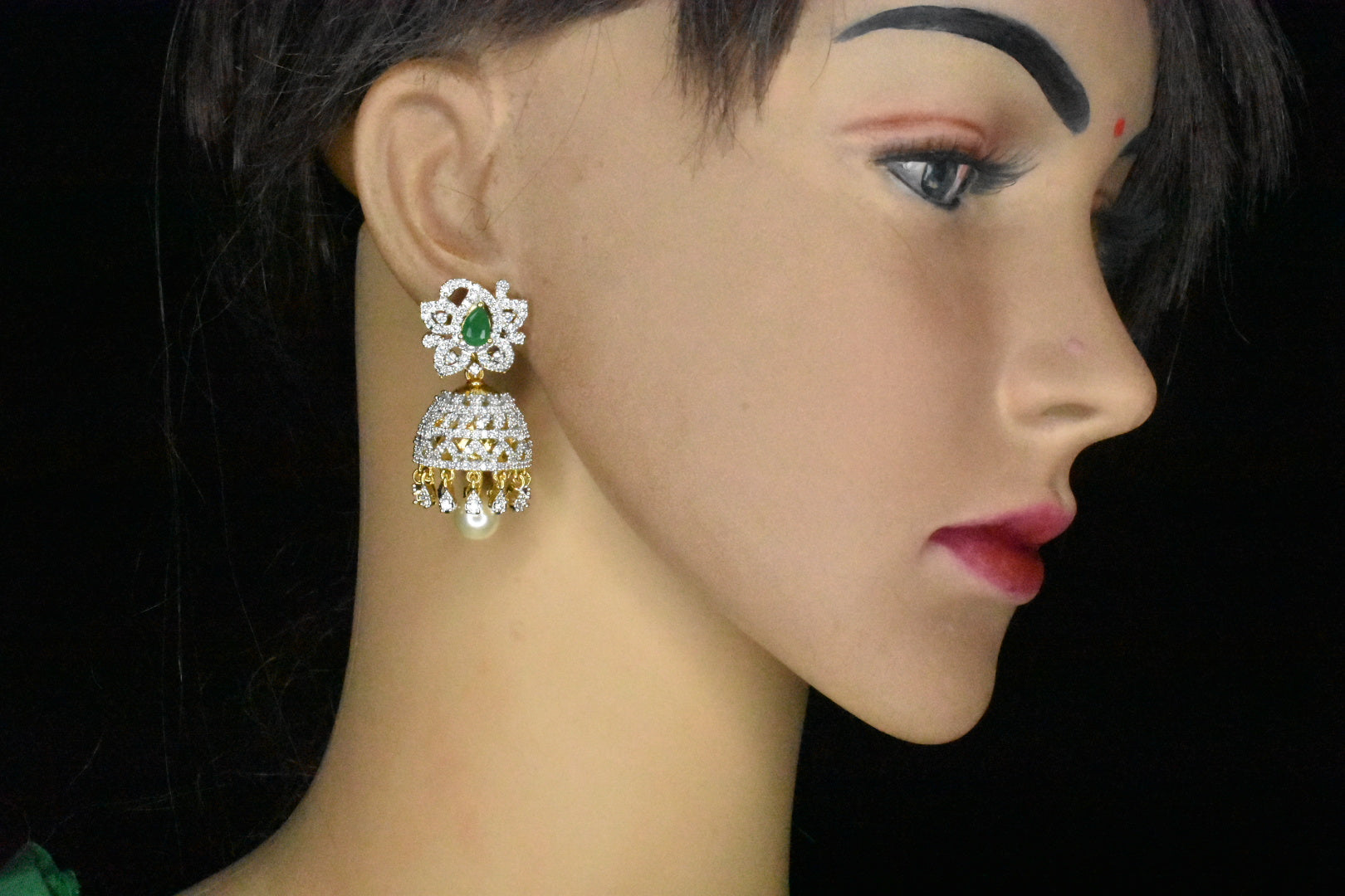 Detachable gold store jhumkas