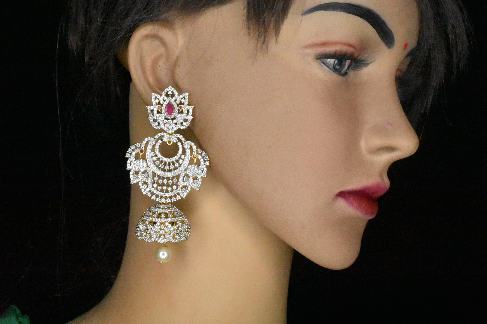 4 in 1 detachable diamond jhumkas