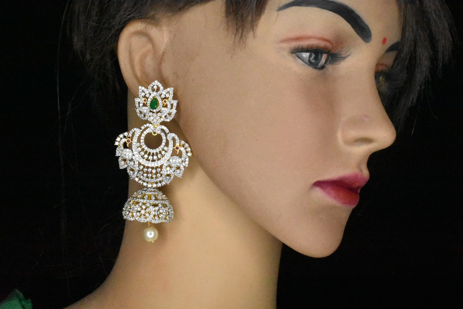 4 in 1 detachable diamond jhumkas