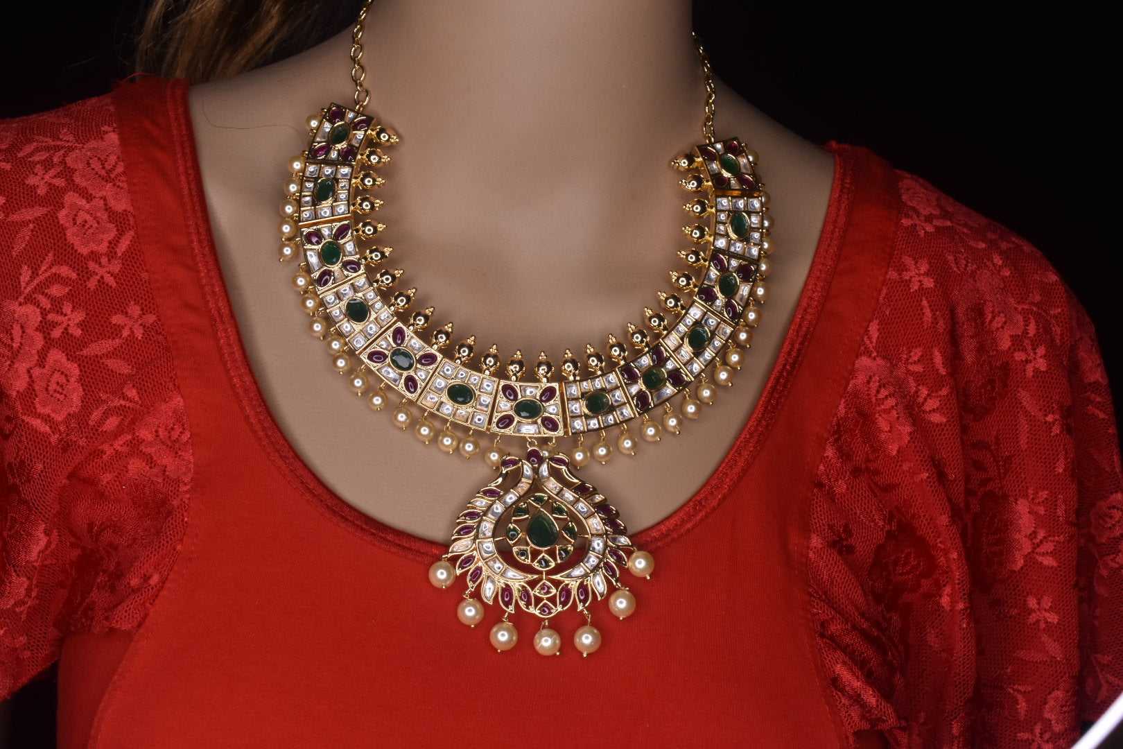 Pachi Kundan Necklace
