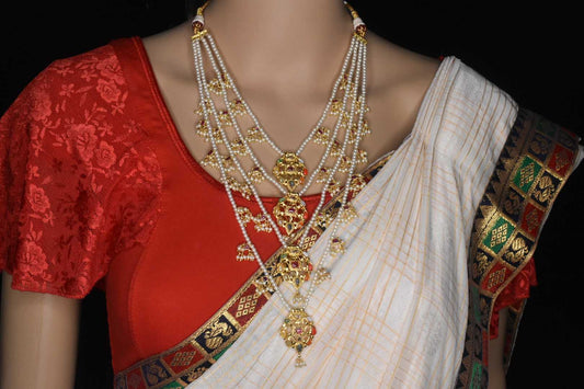Navratna panchlada Pearls Satlada Haar By Asp Fashion Jewellery 