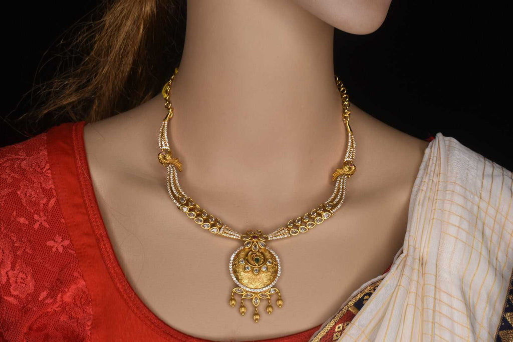 Matte Finish CZ's Short Necklace Set