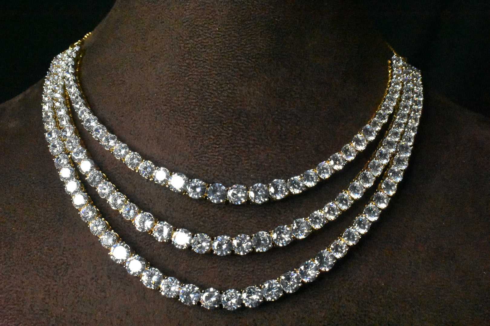 Three-Step Diamond Necklace Size 3mm 16 | WWAKE