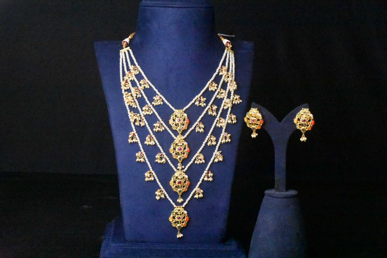Navratna panchlada Pearls Satlada Haar By Asp Fashion Jewellery 