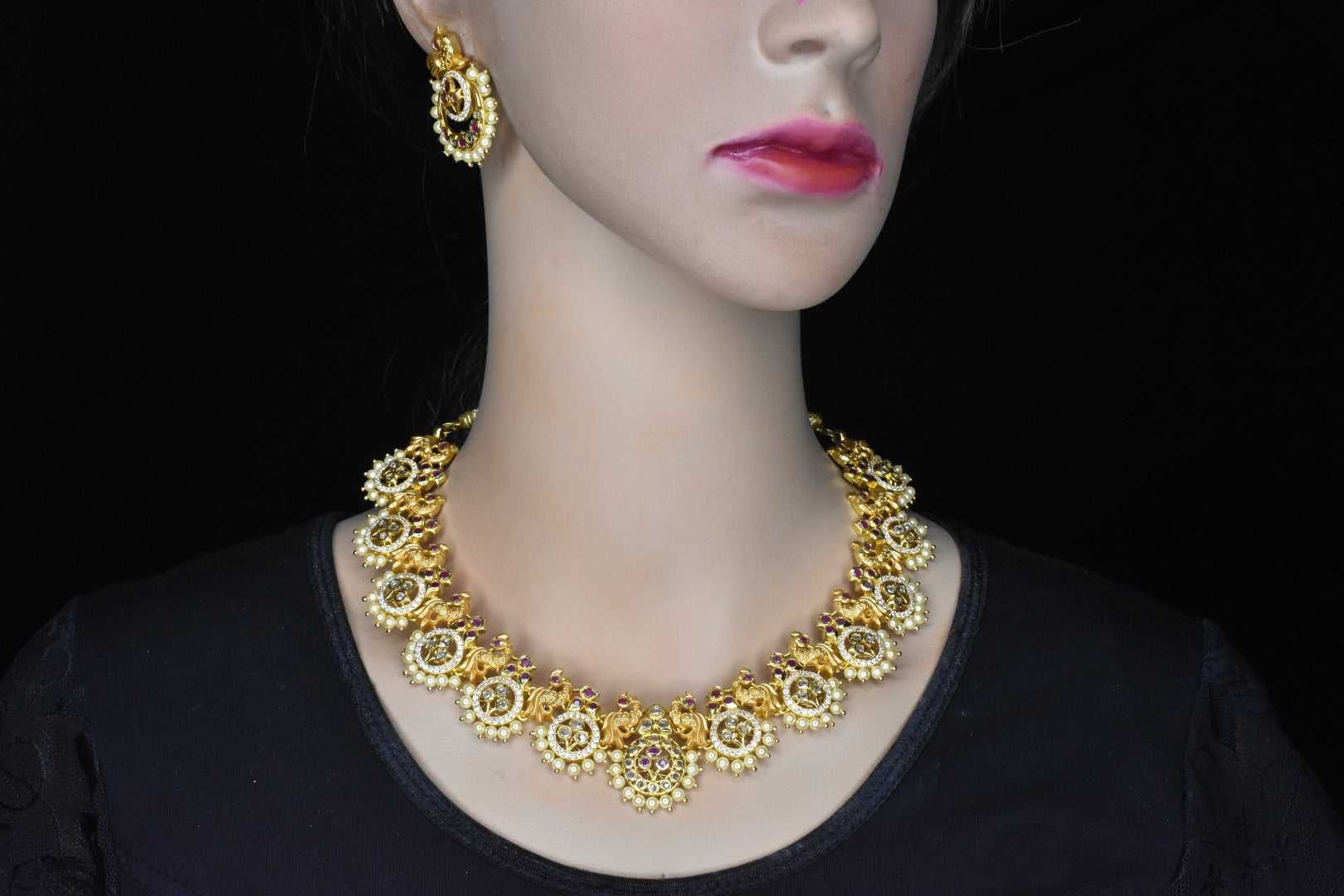 Peacock Themed Diamond Necklace