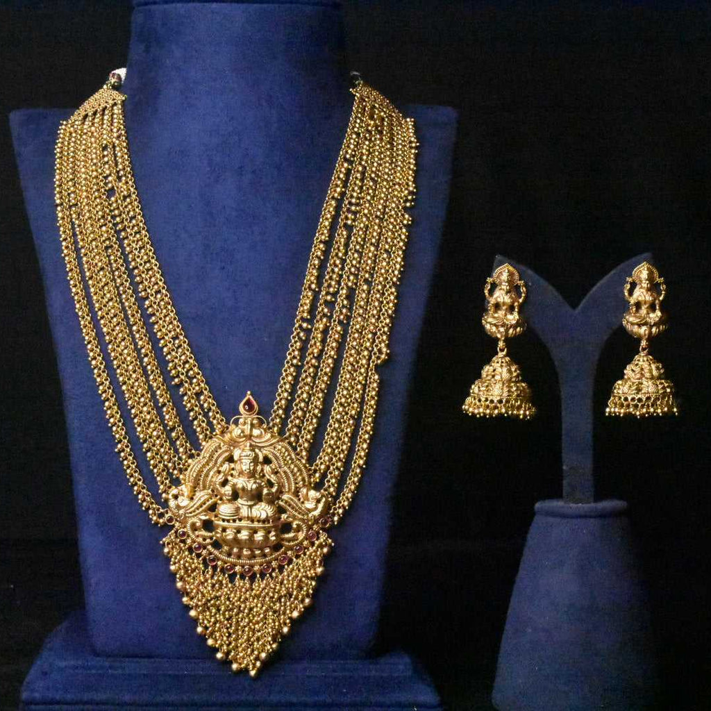 Temple Laxmi layered Necklace Set