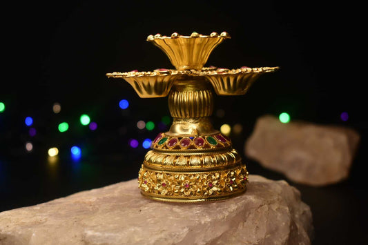 One Gram Gold Lamp & Insence Stick Stand