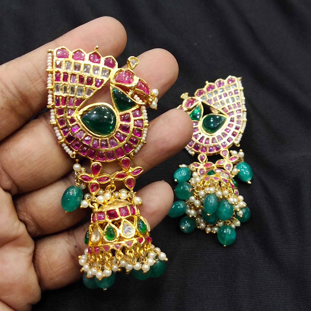 Beautifully Crafted Kempu  Jumka