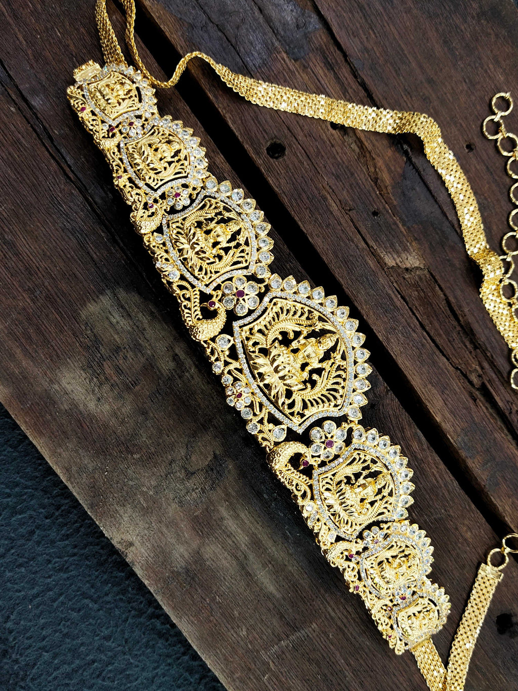 Beautifully crafted gold finished laxmi devi vaddyanam