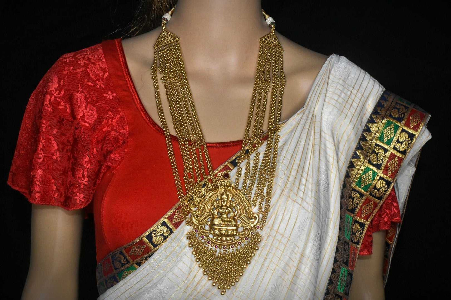 Temple Laxmi layered Necklace Set