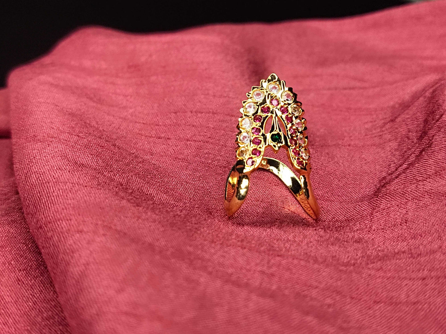Asp 1 Gram Gold Vanki Ring With Cz & Color Stones