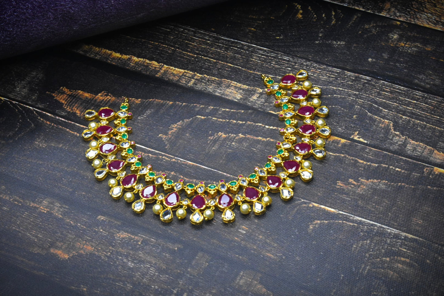 Polki &Ruby Emerald Necklace