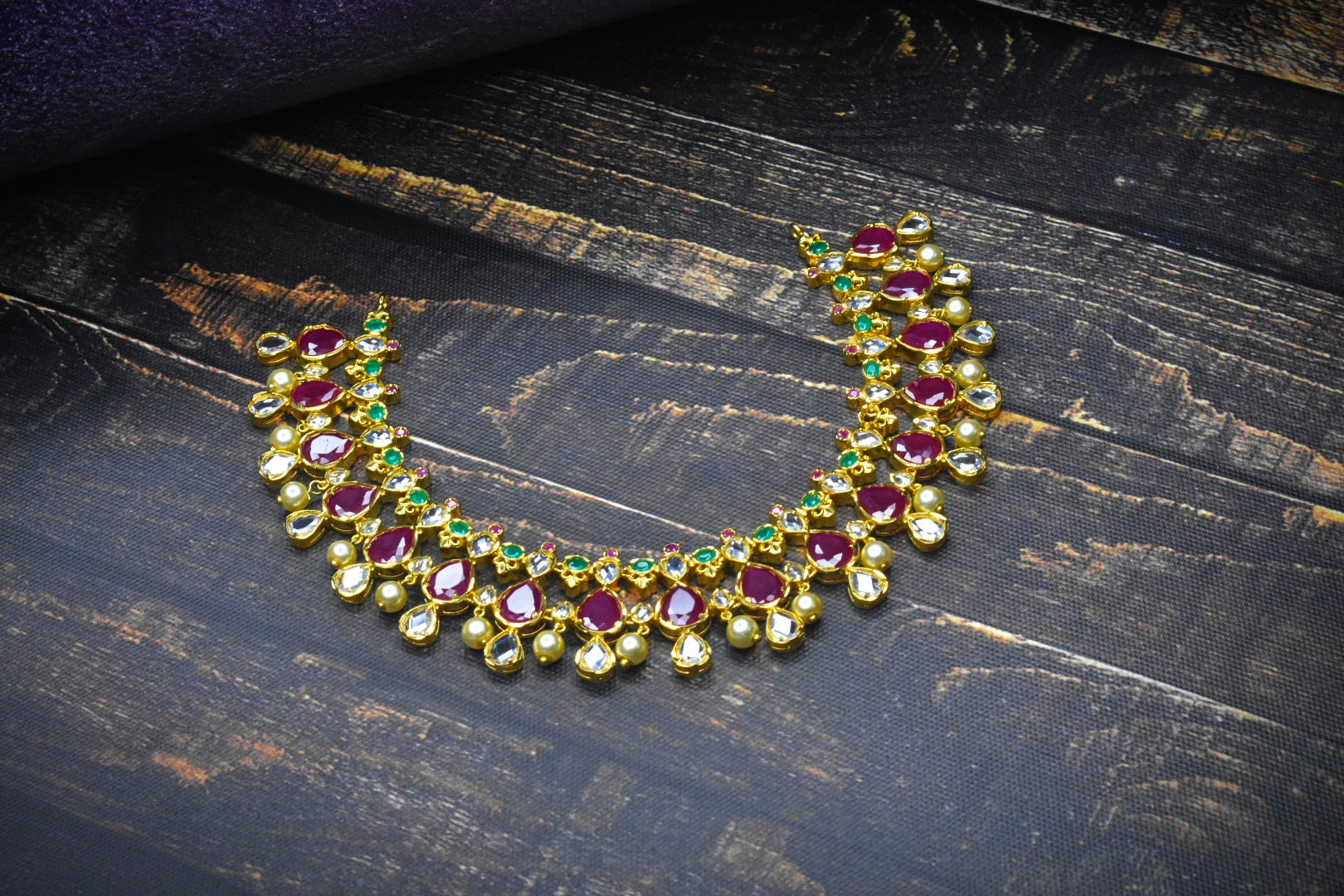 Polki &Ruby Emerald Necklace