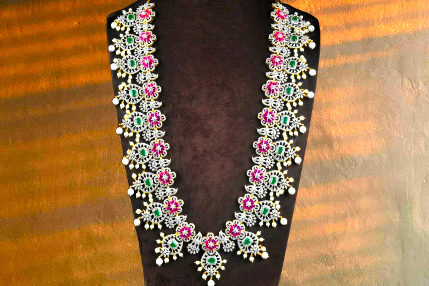 Heavy American Diamond Bridal Necklace Set